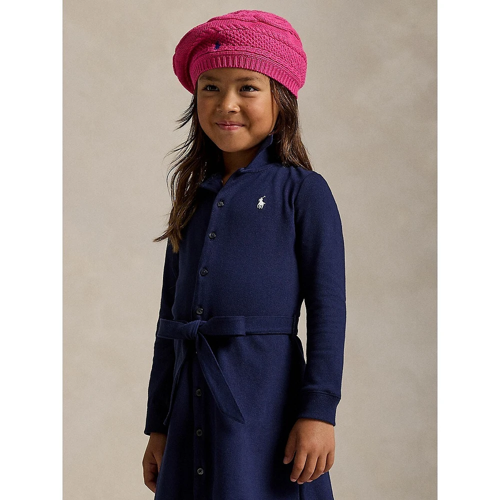 Little Girl's Stretch-Mesh Polo Dress