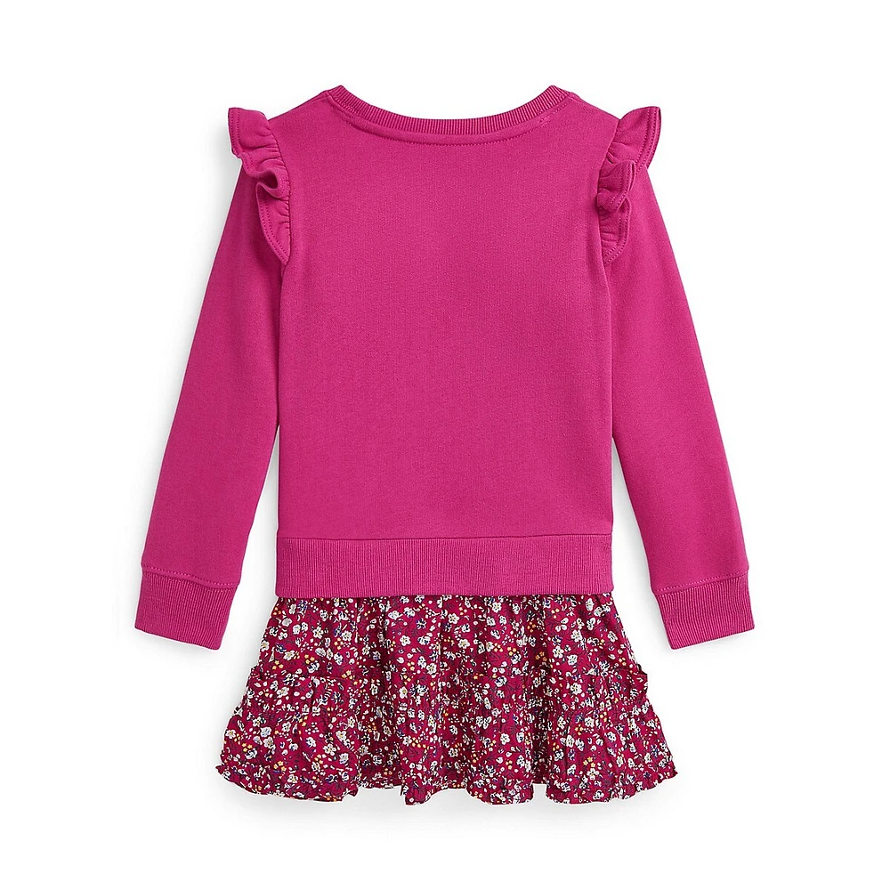 Little Girl's Fleece & Floral Dress