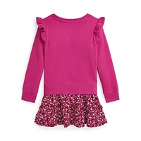 Little Girl's Fleece & Floral Dress