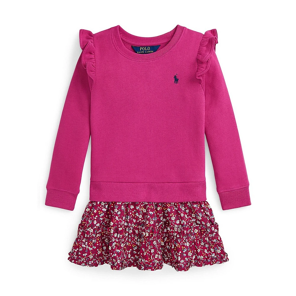 Little Girl's Fleece & Floral Dress