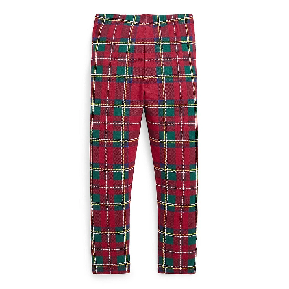 Little Girl's Plaid Stretch Jersey Leggings