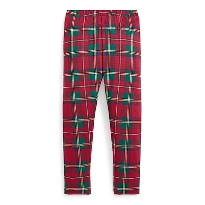 Little Girl's Plaid Stretch Jersey Leggings