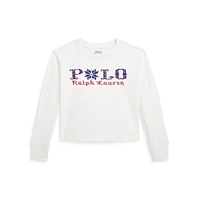 Little Girl's Logo Embroidery Long-Sleeve T-Shirt