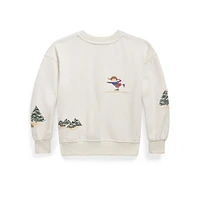 Little Girl's Embroidered Fleece Sweatshirt