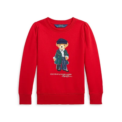 Little Girl's Polo Bear Fleece Sweatshirt