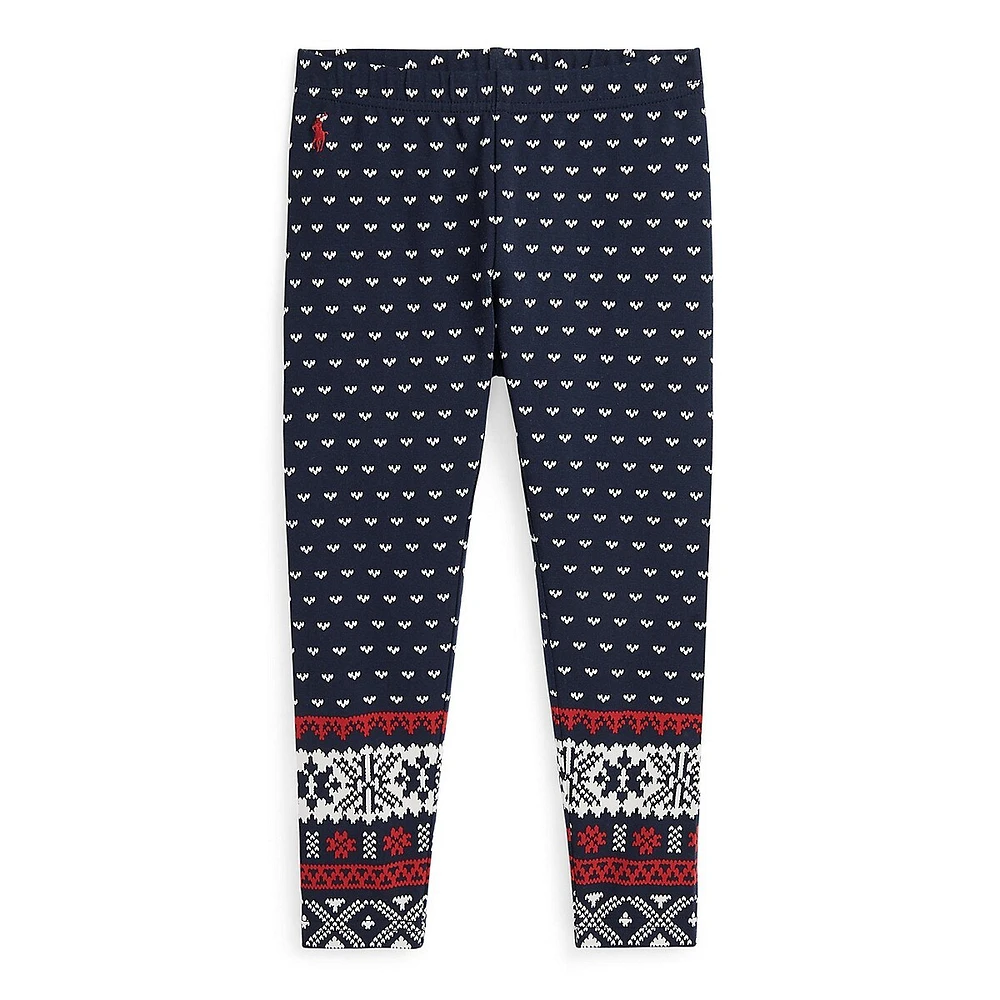 Little Girl's Fair Isle Stretch Leggings