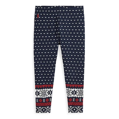 Little Girl's Fair Isle Stretch Leggings