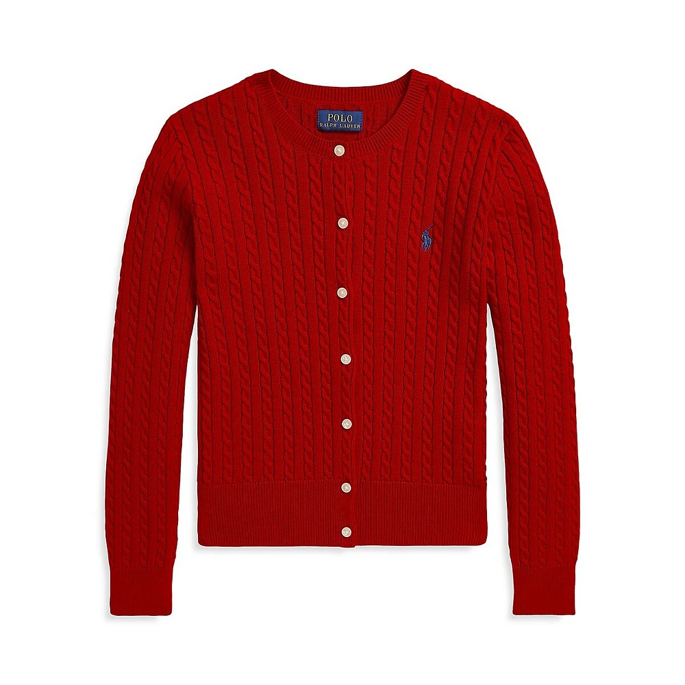 Cardigan en maille torsadée mini pour fille