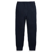 ​Girl's Mini-Cable Knit Jogger Pants