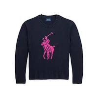 Girl's Big Pony Sweater