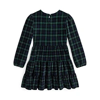 Girl's Plaid Corduroy Dress