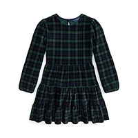 Girl's Plaid Corduroy Dress