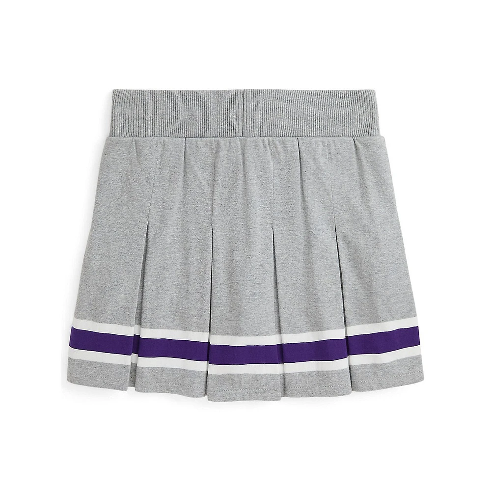 Girl's Striped Pleated Jersey Skort