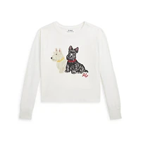 Girl's Dog-Print Long-Sleeve T-Shirt