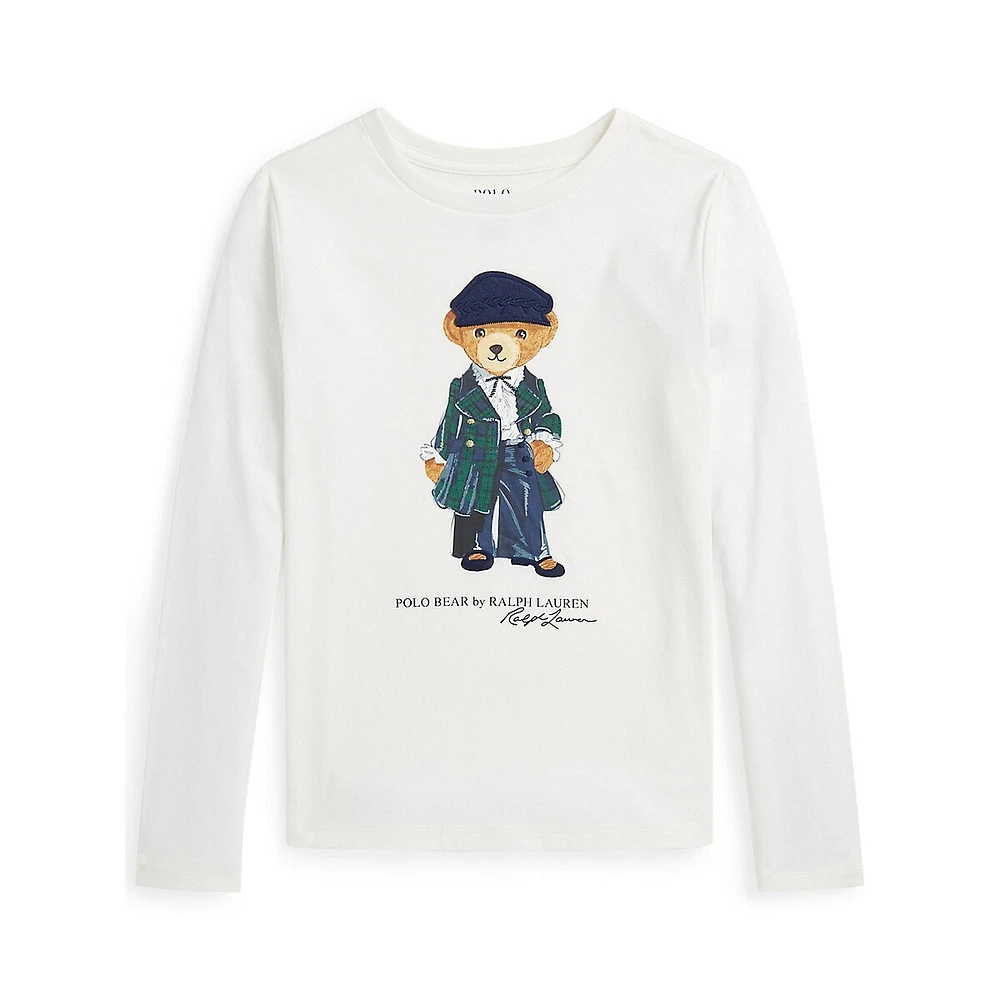 Girl's Polo Bear Long-Sleeve T-Shirt