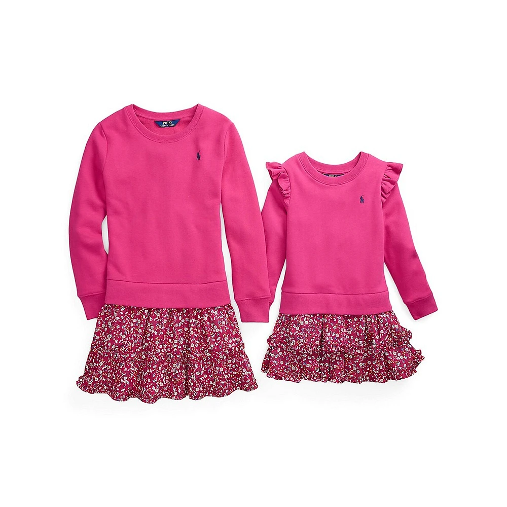 Girl's Fleece & Floral Dress