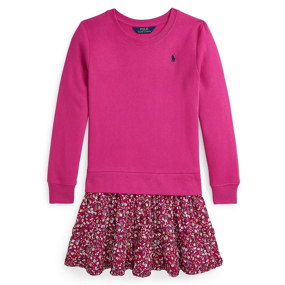 Girl's Fleece & Floral Dress