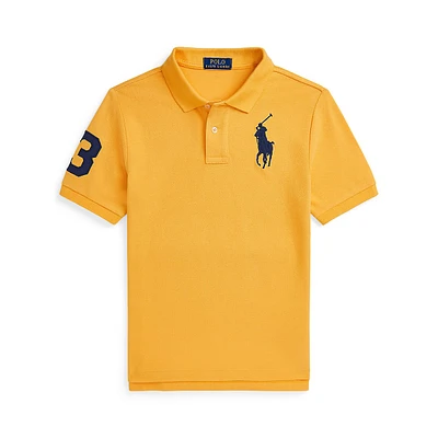 Boy's Big Pony Cotton Mesh Polo Shirt