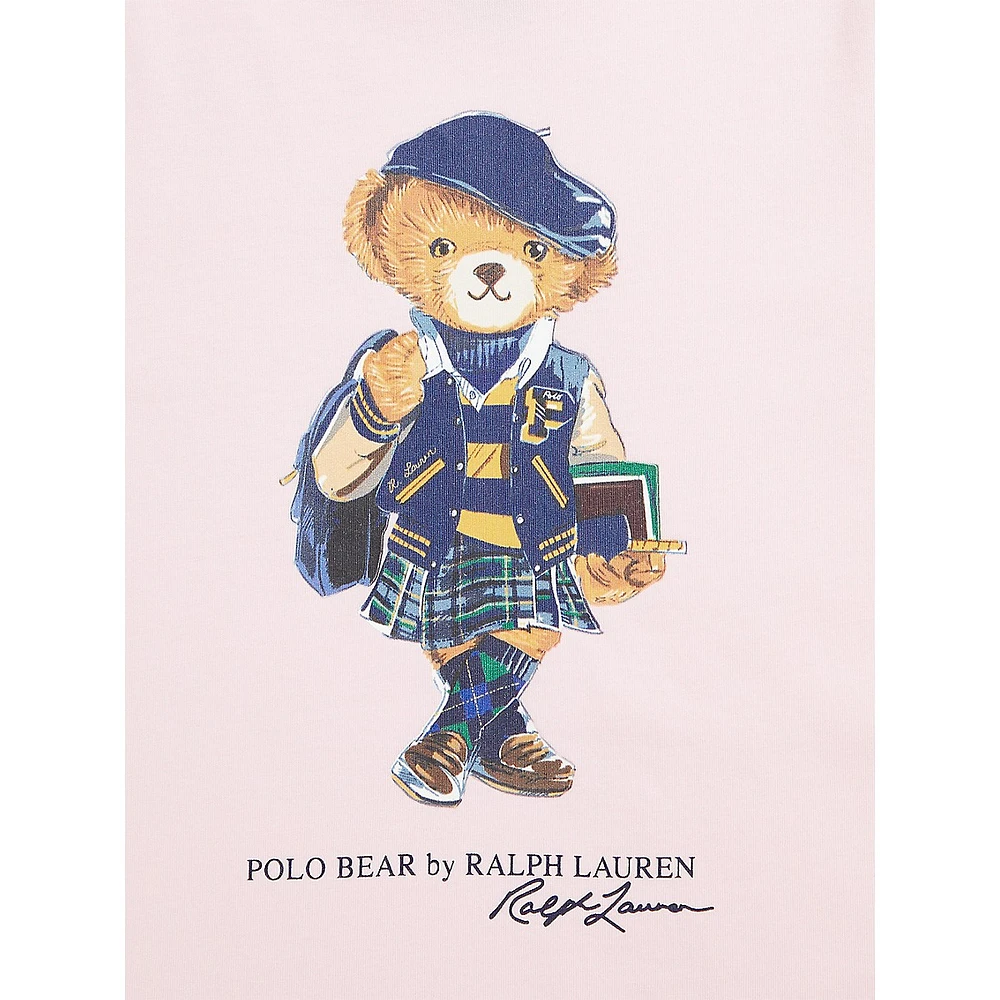 Girl's Polo Bear Cap-Sleeve T-Shirt