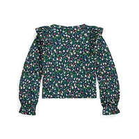 Little Girl's Ruffled Floral Top