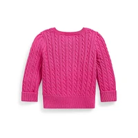 Baby Girl's Mini-Cable Knit Cardigan