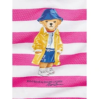 Baby Girl's Striped Polo Bear Peplum T-Shirt