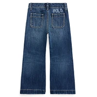 Little Girl's Logo Wide-Leg Jeans