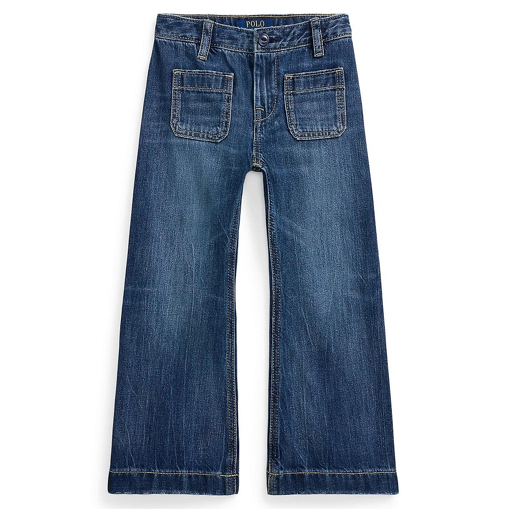 Little Girl's Logo Wide-Leg Jeans