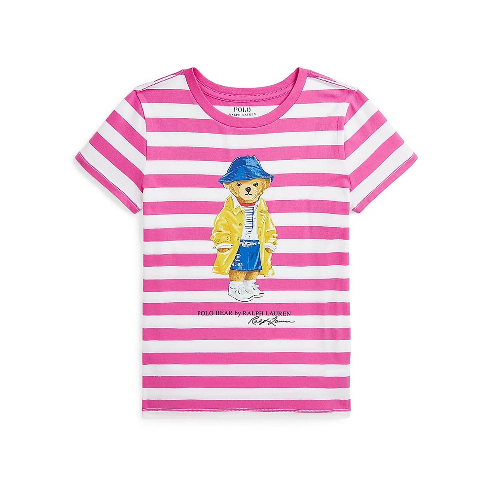 T-shirt en jersey rayé Gir's Polo Bear