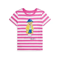 T-shirt en jersey rayé Gir's Polo Bear