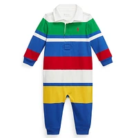 Baby Boy's Striped Jersey Rugby Coverall