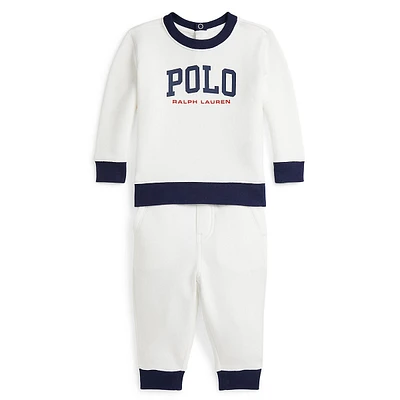 Ensemble 2 pièces sweat-shirt en polaire avec logo et pantalon de jogging pour bébé garçon