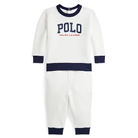 Baby Boy's 2-Piece Logo Fleece Sweatshirt & Jogger Pants Set