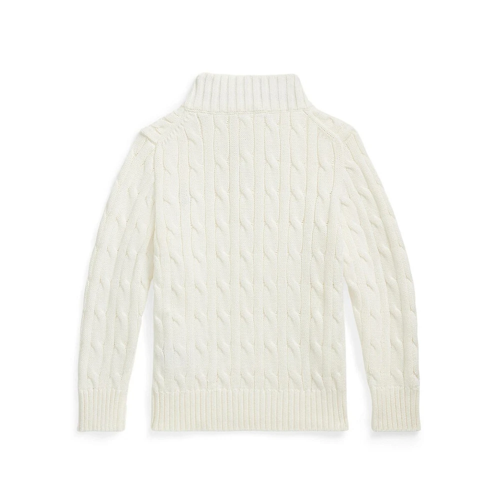 Little Boy's Cable-Knit Quarter-Zip Sweater