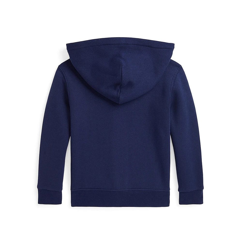 Little Boy's Full-Zip Fleece Logo Hoodie