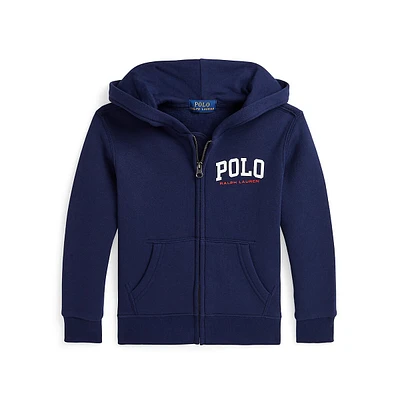 Little Boy's Full-Zip Fleece Logo Hoodie