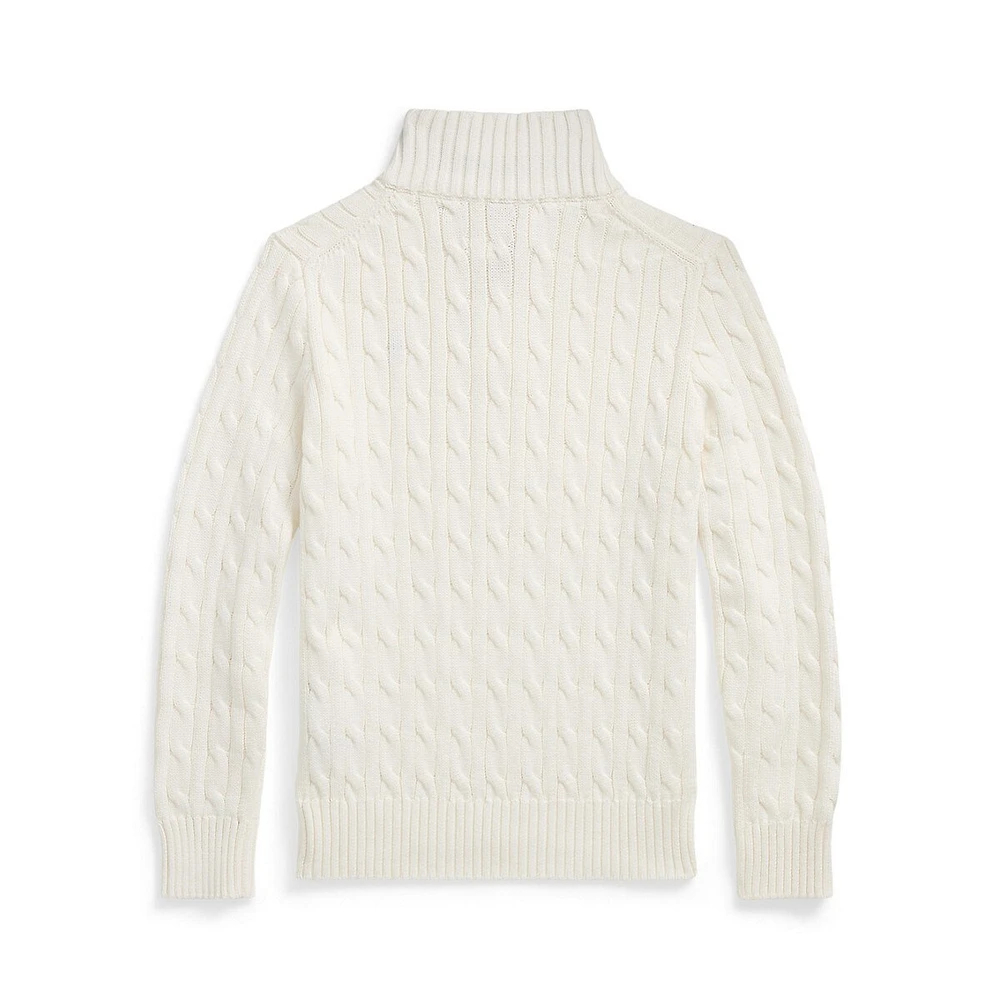 Boy's Cable-Knit Quarter-Zip Sweater