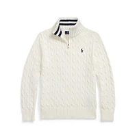 Boy's Cable-Knit Quarter-Zip Sweater