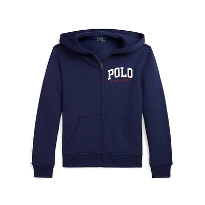 Boy's Full-Zip Fleece Logo Hoodie