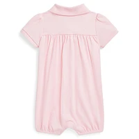 Baby Girl's Interlock Bubble Polo Shortall