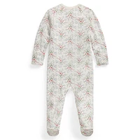 Baby Girl's Floral Interlock Footed Coverall