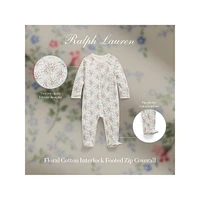 Baby Girl's Floral Interlock Footed Coverall