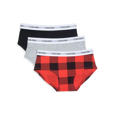 Girl's 3-Pack Assorted Hipster Briefs