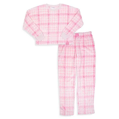 Girl's 2-Piece Check Sweatshirt & Pyjamas Set