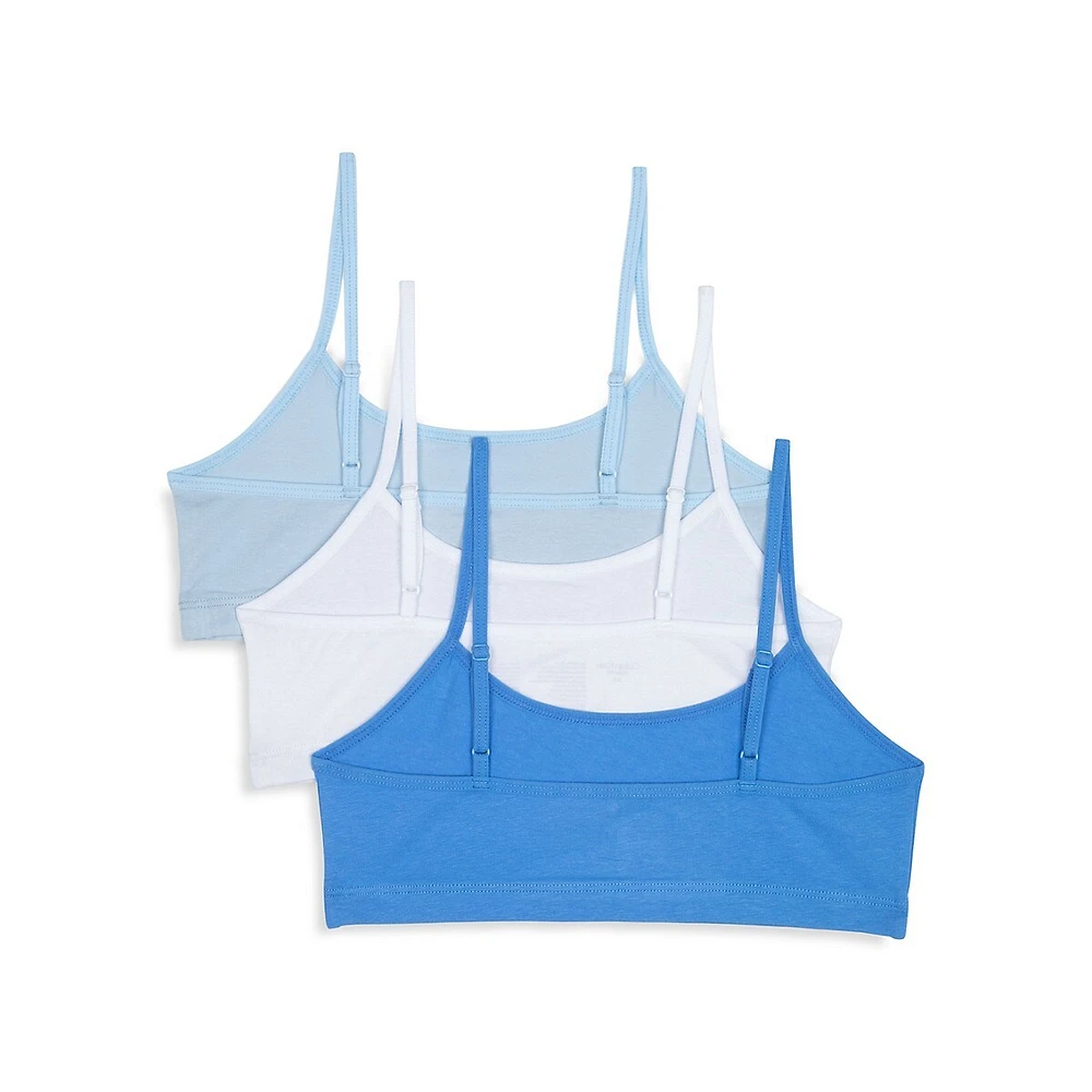 Girl's 3-Pack Cotton Stretch Bralettes