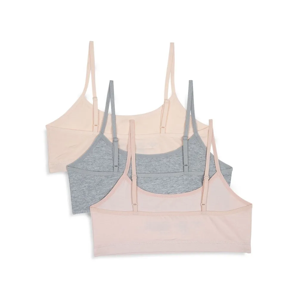 Girl's 3-Pack Cotton Stretch Bralettes