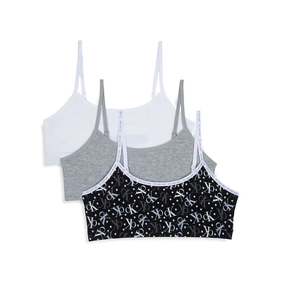 Girl's 3-Pack Cotton Stretch Bralettes