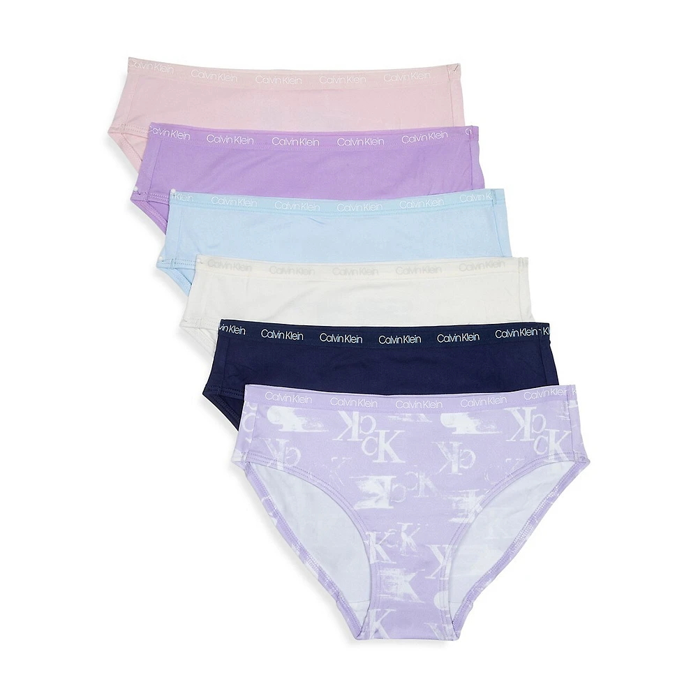 Calvin Klein Girls Graphic 6PK Bikini Panty