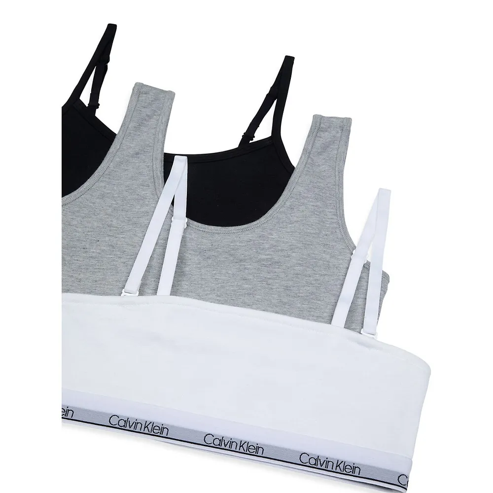 Calvin Klein Girl's 3-Piece Bundle Kit Bra Set
