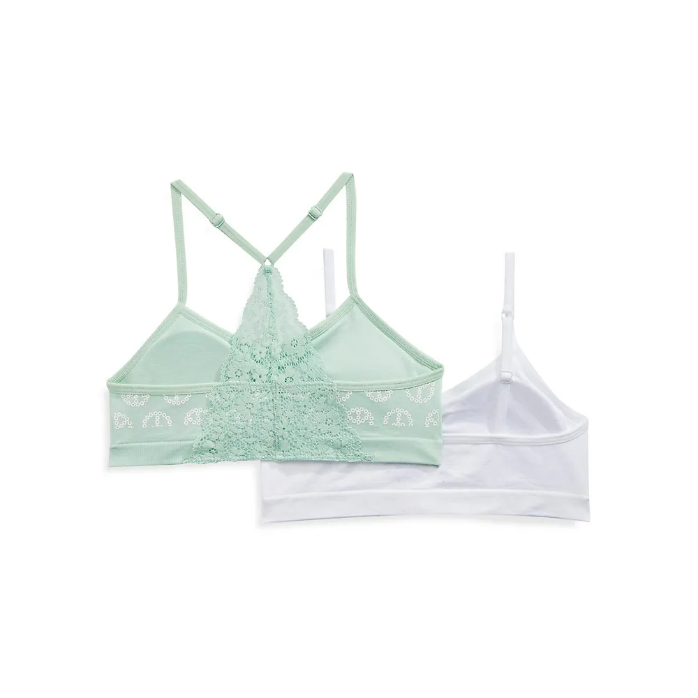 Girl's Fashion 2-Pack Ruched Crop Bra